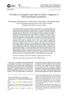 The effects of symptom scale order on people’s judgments of their psychological experiences