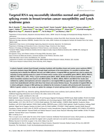 Targeted RNA-seq successfully identifies normal and pathogenic splicing events in breast/ovarian cancer susceptibility and Lynch syndrome genes