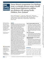 Fanau Manuia programme: key findings from a co-design process using a Pacific family-based approach to address pre-diabetes risk among Pacific children, New Zealand