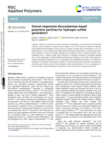 Stimuli-responsive thiocarbamate-based polymeric particles for hydrogen sulfide generation