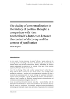 The duality of contextualization in the history of political thought: a comparison with Hans Reichenbach’s distinction between the context of discovery and the context of justification