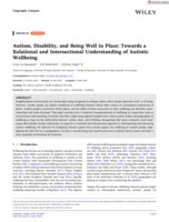 Autism, Disability, and Being Well in Place: Towards a Relational and Intersectional Understanding of Autistic Wellbeing
