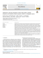 Adolescents' next-day perceptions of their sleep quality, quantity, sleepiness and sleepiness-related symptoms relative to actigraphy metrics