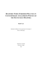 Diasporic form: embodied practice in contemporary anglophone poetics of the South Asian diaspora