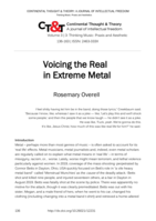 Voicing the Real in Extreme Metal