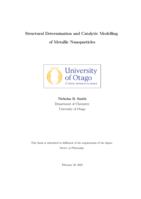 Structural determination and catalytic modelling of metallic nanoparticles