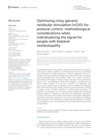 Optimizing noisy galvanic vestibular stimulation (nGVS) for postural control: methodological considerations when individualizing the signal for people with bilateral vestibulopathy