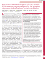 Australasian Diabetes in Pregnancy Society (ADIPS) 2025 consensus recommendations for the screening, diagnosis and classification of gestational diabetes