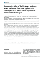 Comparative effect of the Myobrace appliance versus traditional functional appliances in treating a class II malocclusion: a systematic review and meta-analysis