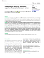 Rehabilitation protocols after ankle surgeries: A narrative literature review
