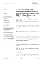 The microbial metabolite butyrate enhances the effector and memory functions of murine CD8+ T cells and improves anti-tumor activity