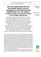 Does the relationship between sustainable human resource management and organizational identification vary by culture? Evidence from 35 countries based on GLOBE framework