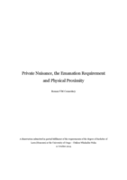 Private Nuisance, the Emanation Requirement and Physical Promimity