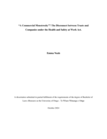 "A Commercial Monstrosity"? The Disconnect between Trusts and Companies under the Health and Safety at Work Act