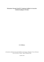 Defamation Through ChatGPT? Exploring Liability for Generative Artificial Intelligence Providers