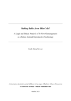 Making Babies from Skin Cells? A Legal and Ethical Analysis of In Vitro Gametogenesis as a Future Assisted Reproductive Technology