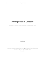 Putting Sense in Consents: An argument for Affirmative Consent Policies in the New Zealand Tertiary Context