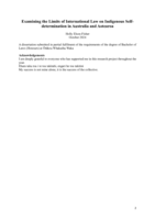 Examining the Limits of International Law on Indigenous Self-determination in Australia and Aotearoa