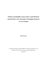 Fisheries and Dolphin Conservation: Legal Obstacles and the Path to Zero Mortality of Endangered Species in New Zealand