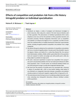 Effects of competition and predation risk from a life history intraguild predator on individual specialisation