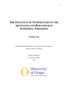 The influence of temperature on the abundance and behaviour of intertidal triplefins