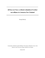 All eyes on you: a critical evaluation of worker surveillance in Aotearoa New Zealand