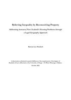 Relieving inequality by reconceiving property: Addressing Aotearoa/New Zealand's housing problems through a legal geography approach
