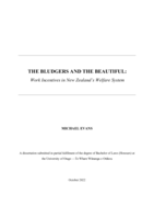 The bludgers and the beautiful: Work incentives in New Zealand's welfare system