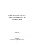 Achieving co-governance: a new horizon for Treaty incorporation