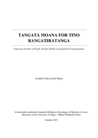 Tangata Moana for Tino Rangatiratanga:  Exploring the role of Pacific Peoples within constitutional transformation