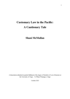 Customary law in the Pacific: A cautionary tale
