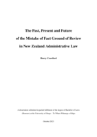 The past, present and future of the mistake of fact ground of review in New Zealand administrative law