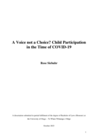 A voice not a choice? Child participation in the time of COVID-19