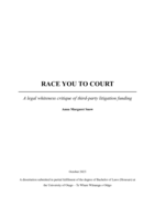 Race you to court: A legal whiteness critique of third-party litigation funding