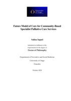 Future Model of Care for Community-Based Specialist Palliative Care Services
