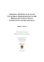 Assessing the Effects of Acute Citalopram Administration on the Resting-State Functional Connectivity of the Amygdala