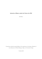 Animals as objects under the Crimes Act 1961