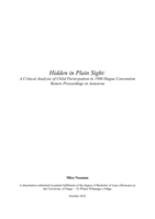 Hidden in plain sight: a critical analysis of child participation in 1980 Hague Convention return proceedings in Aotearoa