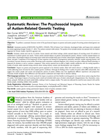 Systematic Review: The Psychosocial Impacts of Autism-Related Genetic Testing