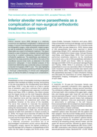 Inferior alveolar nerve paraesthesia as a complication of non-surgical orthodontic treatment: case report