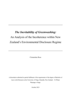 The inevitability of greenwashing: An analysis of the incoherence within New Zealand's environmental disclosure regime