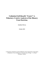 Unlimited self-benefit 'trusts'? A fiduciary-centric analysis of the illusory trust doctrine