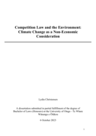 Competition law and the environment: climate change as a non-economic consideration