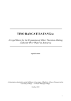 Tino Rangatiratanga: A legal basis for the expansion of Māori decision-making authority over water in Aotearoa