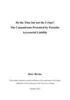 Do the time but not the crime?  The conundrums presented by parasitic accessorial liability