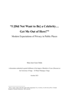 "I [did not want to be] a celebrity… Get me out of here!" Modern expectations of privacy in public places