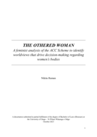 The Othered Woman:  A feminist analysis of the ACC scheme to identify worldviews that drive decision-making regarding women's bodies