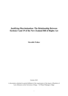 Justifying discrimination: the relationship between sections 5 and 19 of the New Zealand Bill of Rights Act
