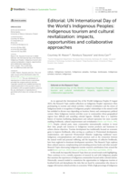 UN International Day of the World's Indigenous Peoples: Indigenous tourism and cultural revitalization: impacts, opportunities and collaborative approaches