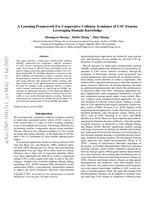 A Learning Framework For Cooperative Collision Avoidance of UAV Swarms Leveraging Domain Knowledge